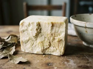 Applying raw Shea Butter to moisturized skin.